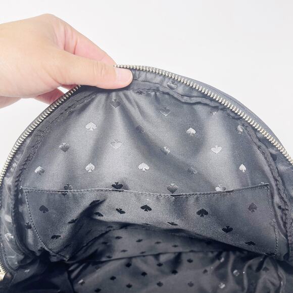 Kate Spade Black Dawn Backpack Nylon Zip Closure Front Pocket Waterbottle Slip - Picture 12 of 13